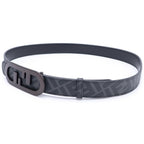 Fendi Belt Reversible Zucca Pattern Black Leather