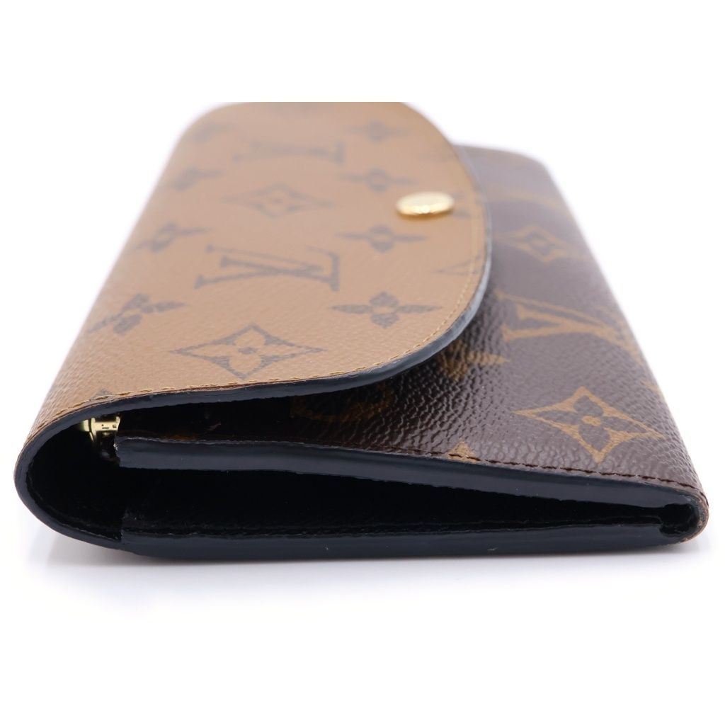 Louis Vuitton Monogram Reverse Portefeuille Emily Brown Leather Wallet — view 3