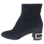 Louis Vuitton LV Circle Bliss Line Suede Leather Side Zip Ankle Boots Black