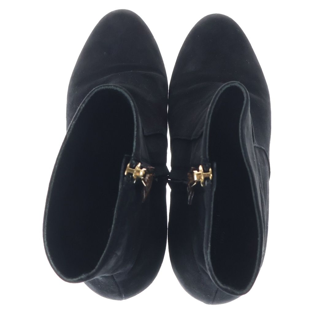 Louis Vuitton LV Circle Bliss Line Suede Leather Side Zip Ankle Boots Black — view 4