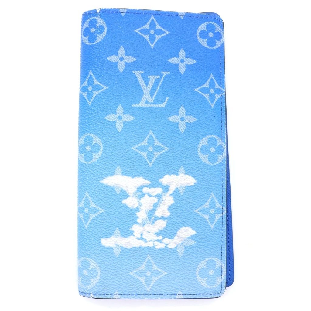 Louis Vuitton Monogram Clouds Portefeuille Brazza Wallet Blue