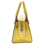 Prada Saffiano 2-Way Shoulder Bag Yellow Leather Silver — view 3