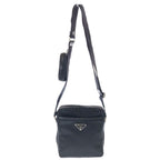 Prada Re-Nylon Mini Shoulder Bag Black Nylon Silver