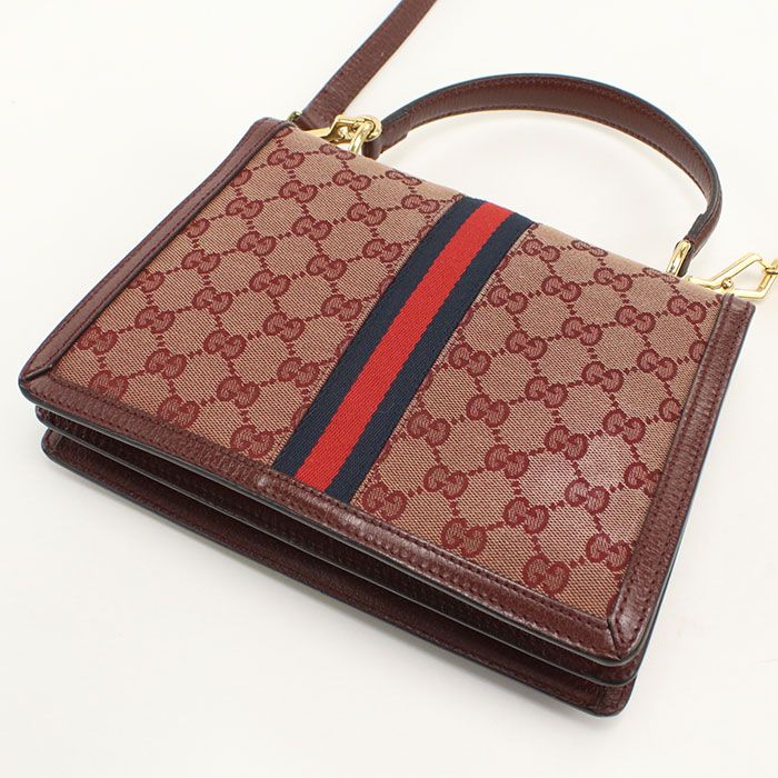 Gucci Midi Amtop Handle Bag Ophidia Handbag GG Canvas — view 2