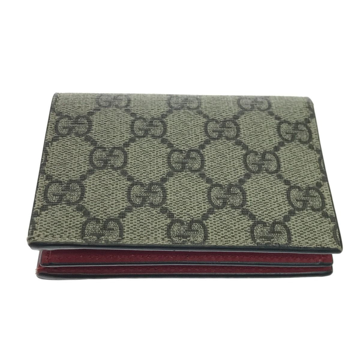 Gucci Bifold Wallet GG Supreme Cherry Mini 2 Stones Brown — view 4