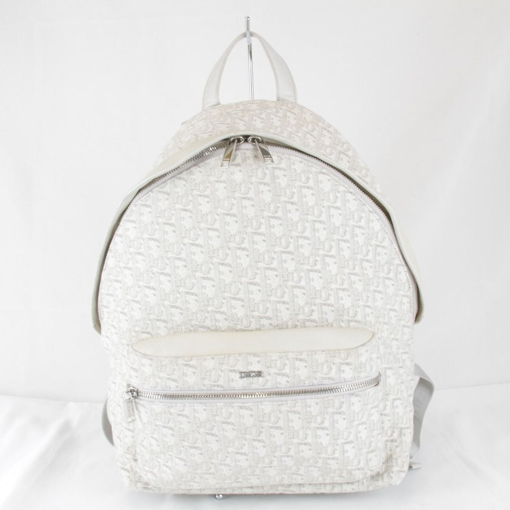 Dior Backpack Canvas Leather White