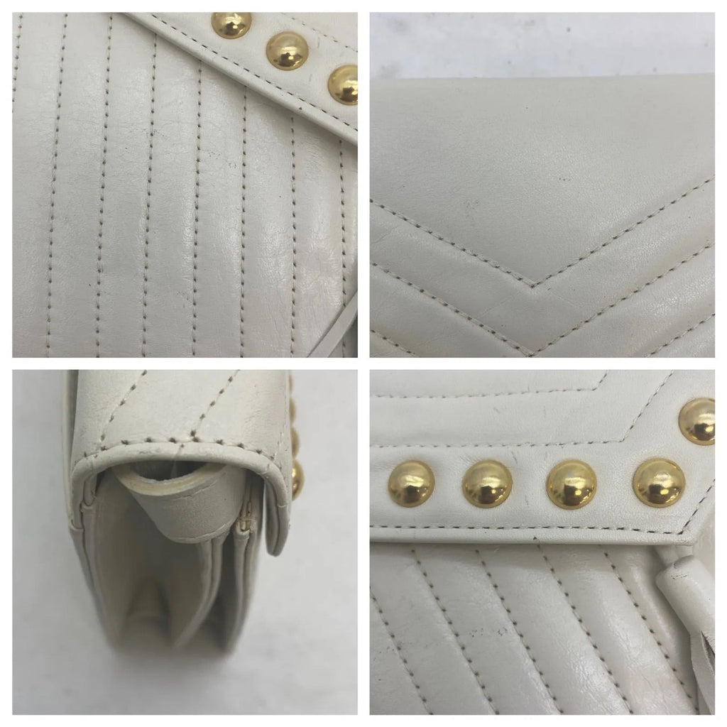 Saint Laurent Shoulder Bag Tassel Satchel Studs — view 8