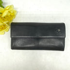 Chanel Wallet Bifold Leather Black CC Logo Camellia Card Billfold — view 2