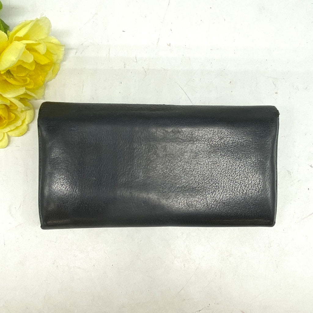 Chanel Wallet Bifold Leather Black CC Logo Camellia Card Billfold — view 3