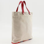 Hermes Petite Ash Tote Toile Ash Silk Beige Handbag — view 3
