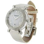 Tiffany & Co Atlas Stainless Steel Leather Silver Kuo Analog Display White Dial — view 2