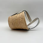 Loewe Handbag Basket Bag Small Raffia Leather White — view 3
