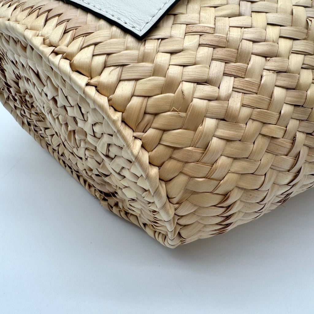 Loewe Handbag Basket Bag Small Raffia Leather White — view 8
