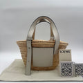 Loewe Handbag Basket Bag Small Raffia Leather White