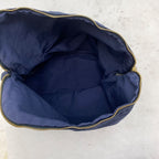 Hermes Tall Pouch Travel Cosmetic Makeup Handbag Navy — view 7