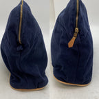 Hermes Tall Pouch Travel Cosmetic Makeup Handbag Navy — view 6