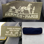 Hermes Tall Pouch Travel Cosmetic Makeup Handbag Navy — view 4