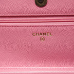 Chanel Shoulder Bag Caviar Leather Quilted Chain Wallet — view 9