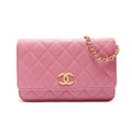 Chanel Shoulder Bag Caviar Leather Quilted Chain Wallet