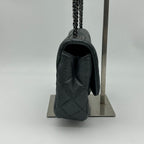 Chanel Quilted Chain Shoulder Bag Gray Silver — view 4
