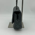 Chanel Quilted Chain Shoulder Bag Gray Silver — view 5