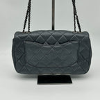 Chanel Quilted Chain Shoulder Bag Gray Silver — view 3
