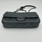 Chanel Quilted Chain Shoulder Bag Gray Silver — view 9