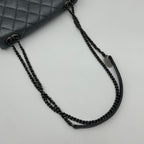 Chanel Quilted Chain Shoulder Bag Gray Silver — view 6