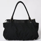 Gucci GG Canvas Tote Shoulder Bag Large Leather Black — view 2