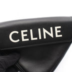 Celine Shoulder Bag Triangle Black Leather Logo — view 4