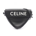 Celine Shoulder Bag Triangle Black Leather Logo