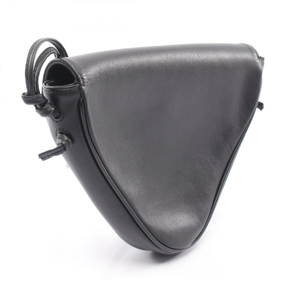Celine Shoulder Bag Triangle Black Leather Logo — view 2