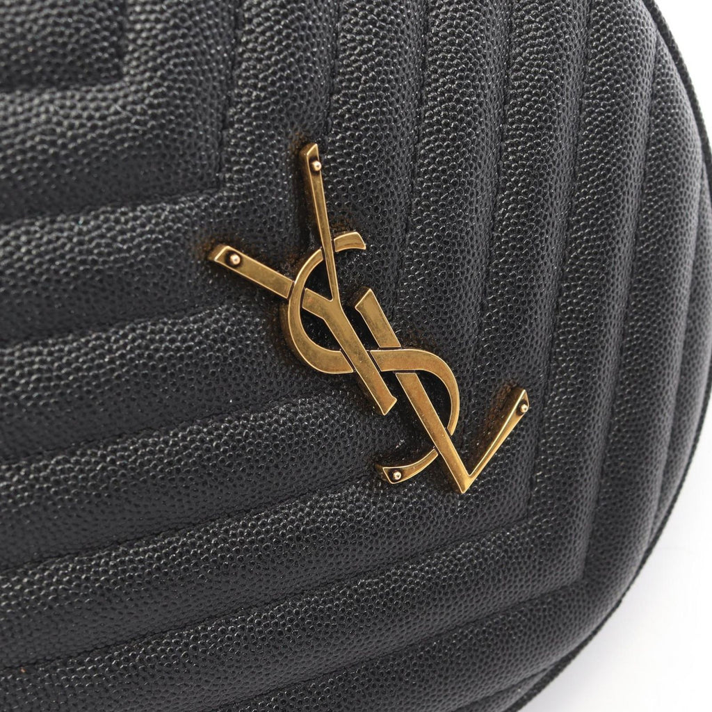 Saint Laurent Shoulder Bag Vinyl Monogram Black Leather Round Chain — view 6