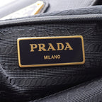 Prada Handbag Tessuto Saffi 2-Way Navy Nylon Saffiano Leather — view 4