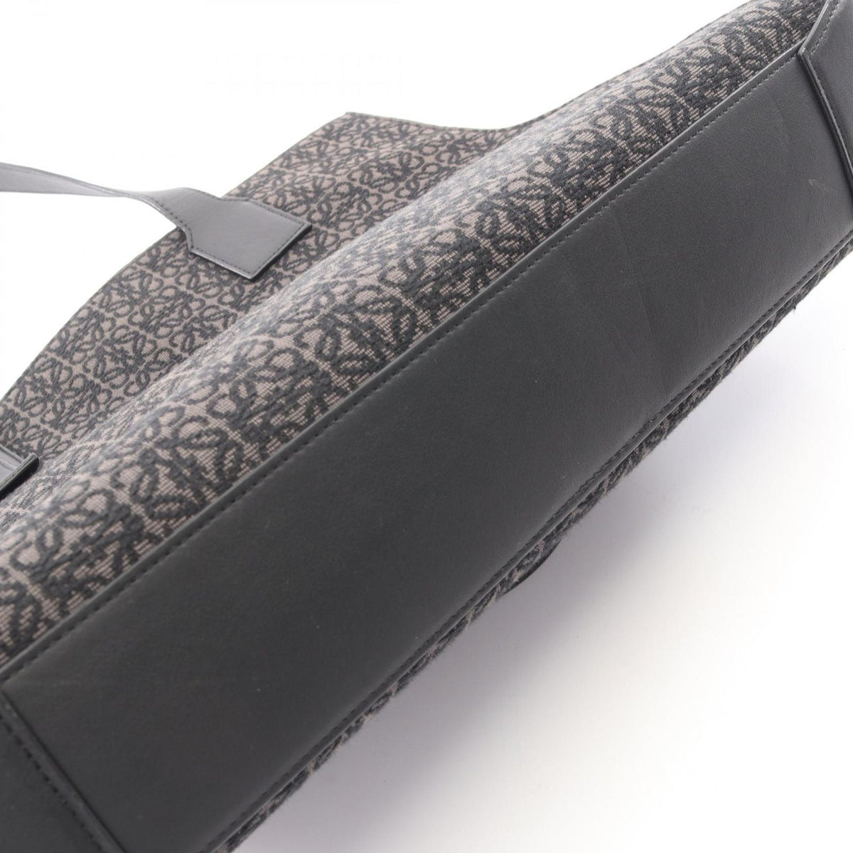 Loewe Tote Buckle Horizontal Anagram Black Canvas Leather — view 7