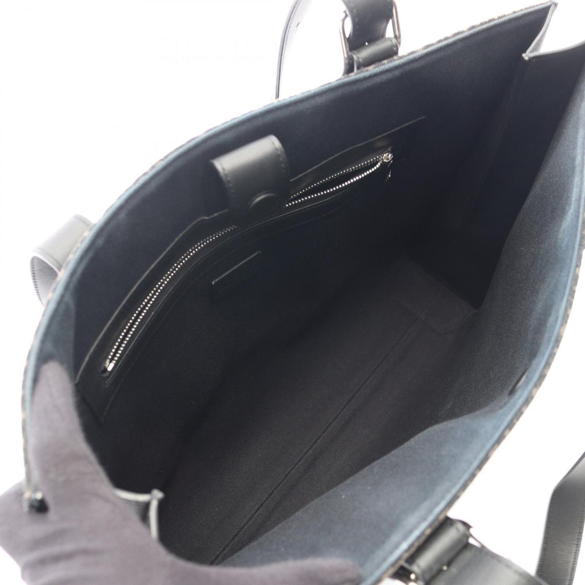 Loewe Tote Buckle Horizontal Anagram Black Canvas Leather — view 3