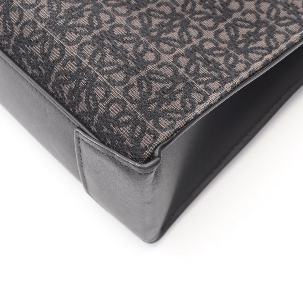 Loewe Tote Buckle Horizontal Anagram Black Canvas Leather — view 6