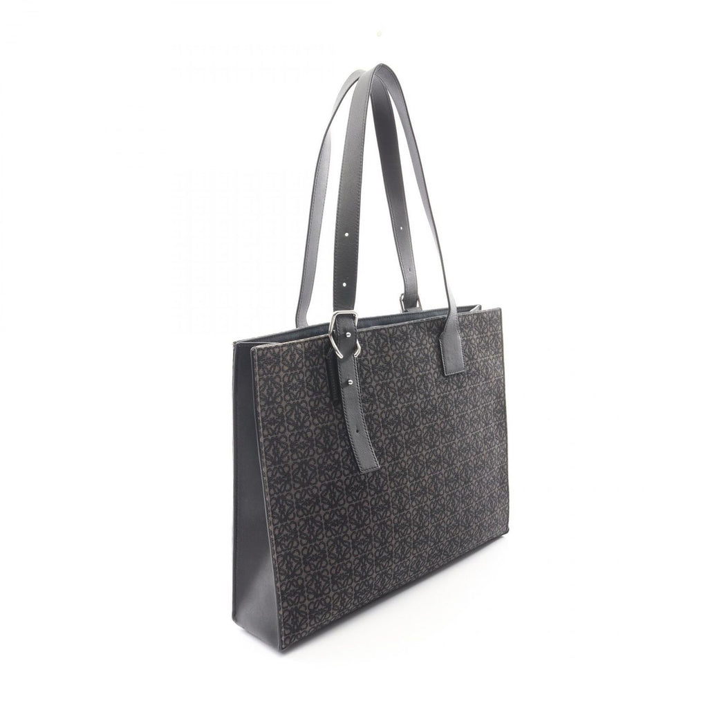 Loewe Tote Buckle Horizontal Anagram Black Canvas Leather — view 2