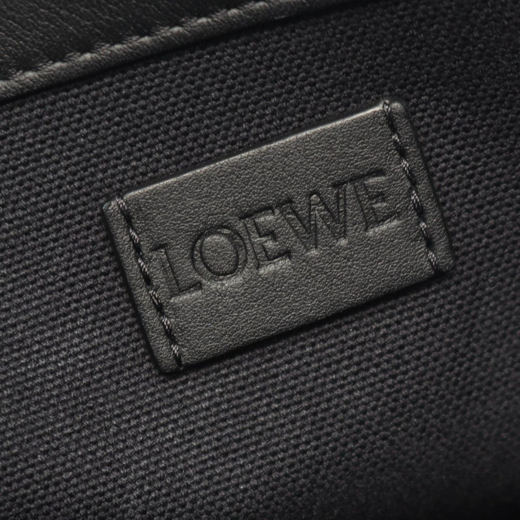 Loewe Tote Buckle Horizontal Anagram Black Canvas Leather — view 4