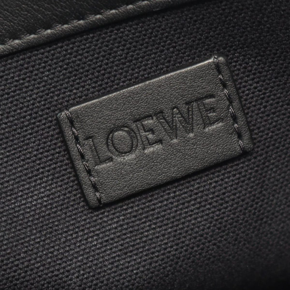 Loewe Tote Buckle Horizontal Anagram Black Canvas Leather — view 4