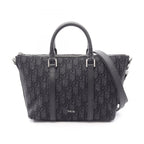 Dior Handbag Weekender 25 2-Way Black Canvas Leather