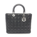 Dior Handbag Lady Dior Large Cannage Black Leather Lady Dior 2-Way Tote