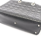 Dior Handbag Lady Dior Large Cannage Black Leather Lady Dior 2-Way Tote — view 9