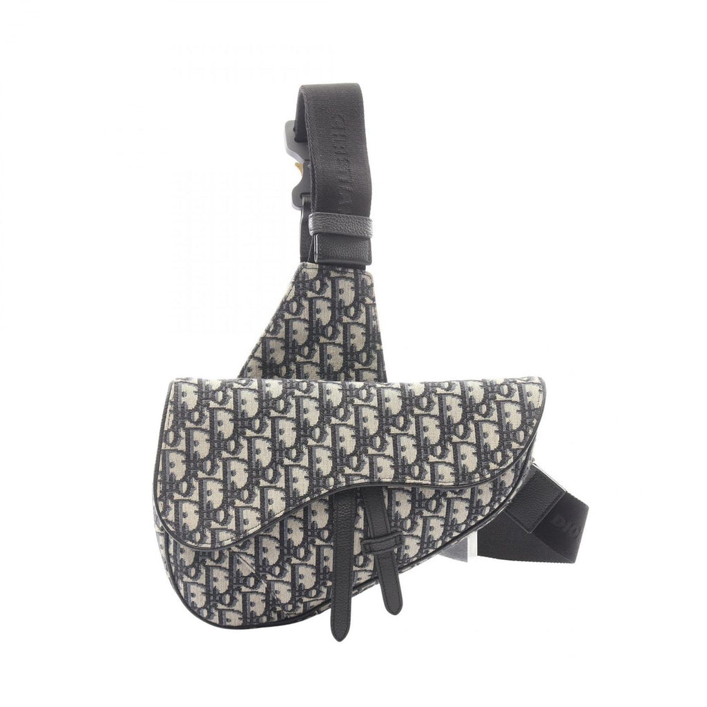 Dior Waist Bag Saddle Oblique Jacquard Navy Canvas Leather