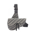 Dior Waist Bag Saddle Oblique Jacquard Navy Canvas Leather