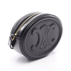 Celine Shoulder Bag Trio Black Leather Oval Purse Cuir — view 2