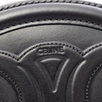 Celine Shoulder Bag Trio Black Leather Oval Purse Cuir — view 4
