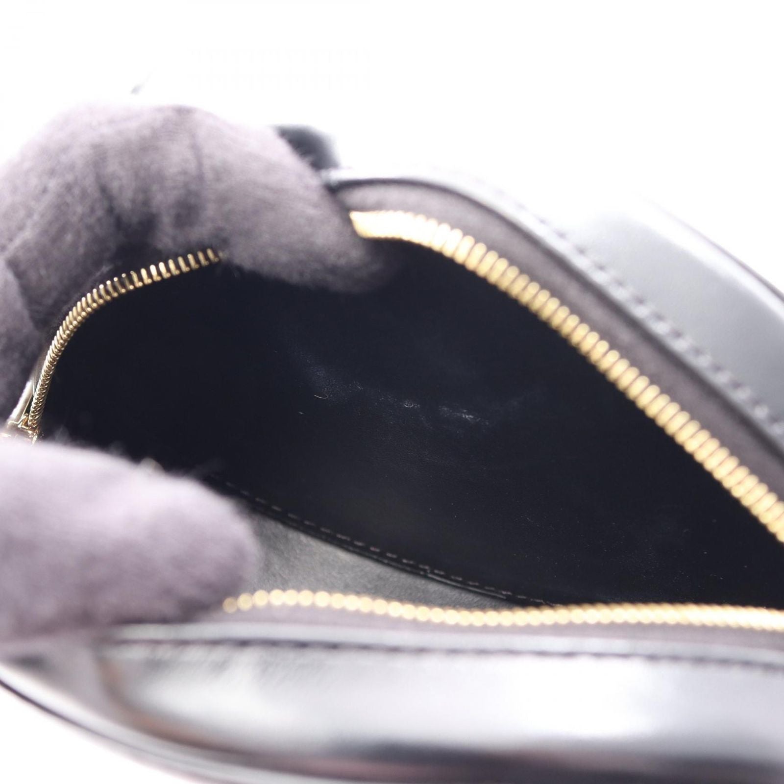Celine Shoulder Bag Trio Black Leather Oval Purse Cuir — view 5