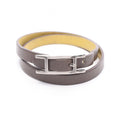 Hermes Bracelet Behapi Double Tour Reversible Leather Stainless Steel