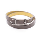 Hermes Bracelet Behapi Double Tour Reversible Leather Stainless Steel